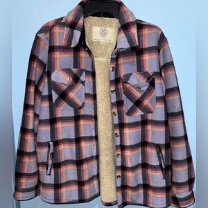 Plaid Women's Jacket with Sherpa Lining